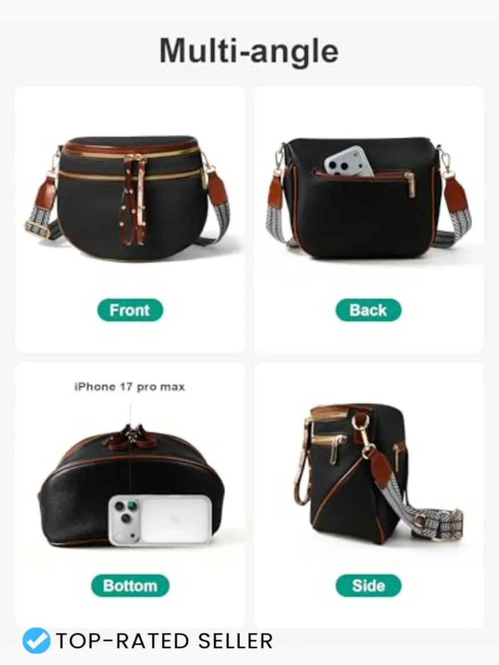 Crossbody Bags for Women Soft Vegan Leather Shoulder Bum Bag Coin Purse
